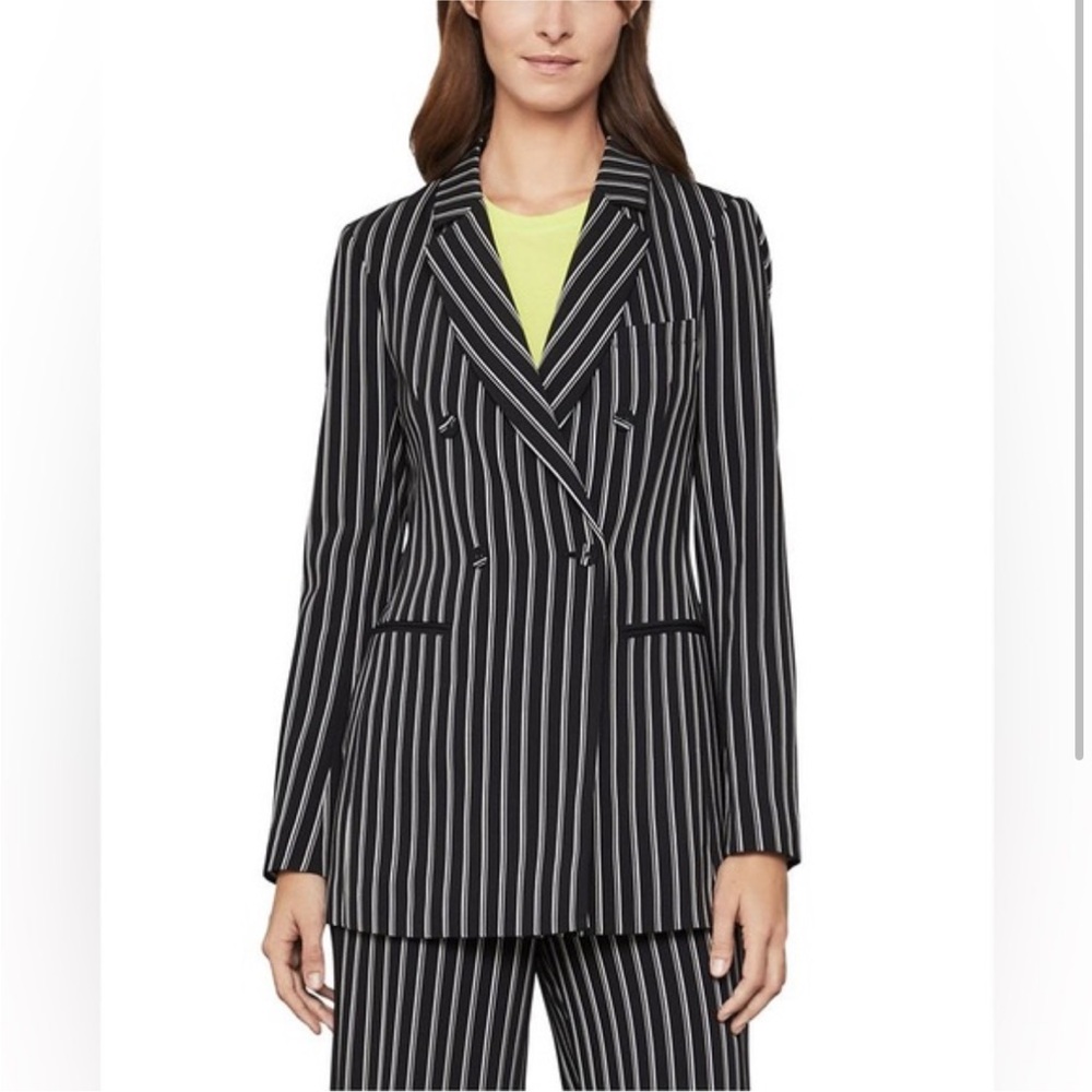 BCBG Striped Double Breasted Blazer